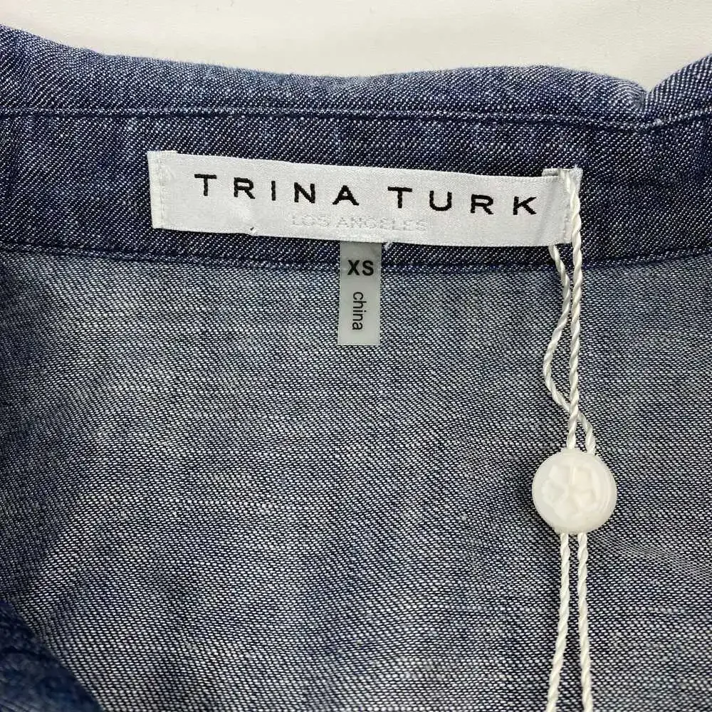 Trina Turk Blue San Joaquin Denim Romper | Size XS